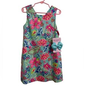 🌺 2 Pc Tommy Bahama Kids Girls Tropical Dress + matching bow Size: 5  NWT